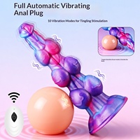 Fernbedienbarer Vibrierender Silikon-Analplug mit Saugnapf Fantasy Multi-Knoten Perlen-Dildo Erwachsenen-Sexspielzeug für Paare