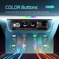 Reproductor MP3 para Auto Podofo, 1 Din, con Carga USB, FM, BT, AUX-IN, Retroiluminación a Color + Soporte para Teléfono, OEM
