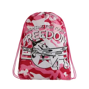 D04 Beach camouflage inflatable swimming pool outdoor shoulder sports storage bag drawstring beach bag red