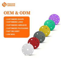 Disque de ponçage en oxyde d'aluminium en forme d'oreille à boucle et crochet 90*90*90mm 0 trou P40-P2000 Grain OEM Dureté moyenne Polissage du bois et du métal