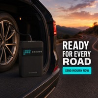 Compresseur d'air portable sans fil 12V 150 PSI avec manomètre numérique, gonfleur de pneus, démarreur et lumière d'urgence, moniteur de pression des pneus