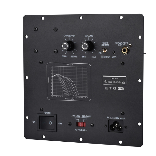300W Digital Metal Subwoofer Plate Amplifier | Home Amplifier with Low Noise Class D Bass Amp Module and Back Panel