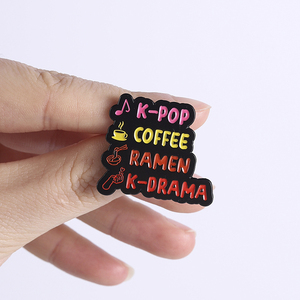 Pin Esmaltado K-POP COFFEE RAMEN K-DRAMA con Frase Divertida 'I'm Just a Girl Who Loves KDRAMA', Broche, Insignia de Solapa, Joyería, Regalo para Amigos - Product Image 4