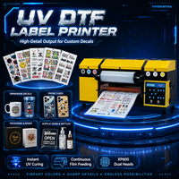 Imprimante d'autocollants UV DTF 320 mm, machine de bureau avec alimentation continue en film pour bouteilles, tasses, coques de téléphone, acrylique, métal et emballages