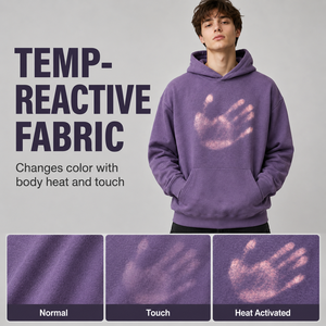 Sweat à capuche thermochromique à imprimé floral pour homme, qualité supérieure, sans cordon, coupe ample et oversize à épaules tombantes - Product Image 1