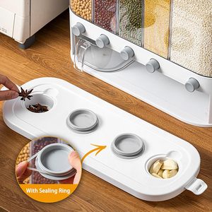 Utensilios de Cocina, Caja de Almacenamiento de Alimentos Secos, Dispensador de Granos, Dispensador de Cereales de 6 Compartimentos, Contenedor de Arroz de 10 kg - Product Image 5