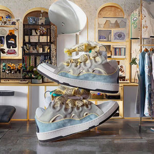 Ultima moda di lusso di alta qualità Lanvens <span class=keywords><strong>Sneakers</strong></span> per gli uomini delle donne Design classico in vera pelle con rivestimento in maglia plantare in PVC - Product Image 2