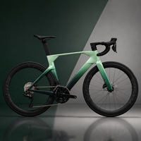 Vélo de course sur route en carbone, vélo complet avec jeu de roues en carbone, logo personnalisé