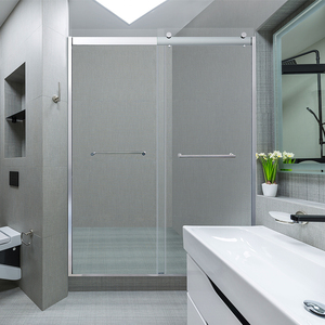 <span class=keywords><strong>Baignoire</strong></span> porte de douche coulissante salle de bain écran de douche en verre prix <span class=keywords><strong>moins</strong></span> <span class=keywords><strong>cher</strong></span> aluminium encadré avec finition brossée verre trempé - Product Image 4