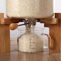 5L 7.5L réservoir de stockage des aliments en verre cuisine de grande capacité utilisant un pot en verre de riz avec couvercle en bois de bambou seau de stockage en verre