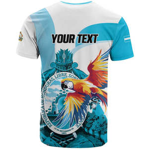 T-Shirt Personalizzata Honduras 1821, Colore Rosso Scarlatta e <span class=keywords><strong>Azzurro</strong></span>, 205s, Giorno dell'Indipendenza, Bandiera Honduras, Personalizza il Tuo <span class=keywords><strong>Testo</strong></span>, Maglietta da Uomo - Product Image 3