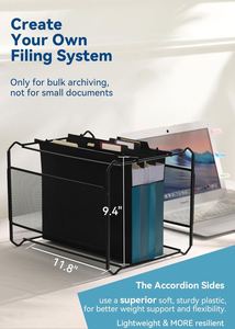 Plastic High Capacity Hanging <b>File</b> Folders Expanding Pocket with Movable Dividers Folder Organizer for Office A4 Letter Size - Product Image 2