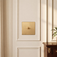 Interruptor de Luz de Lujo Dorado Retro con Palanca, 1/2/3/4 Vías, 2 Modos, USB, Panel de Acero Inoxidable Europeo, Enchufe de Pared para Casa y Hotel
