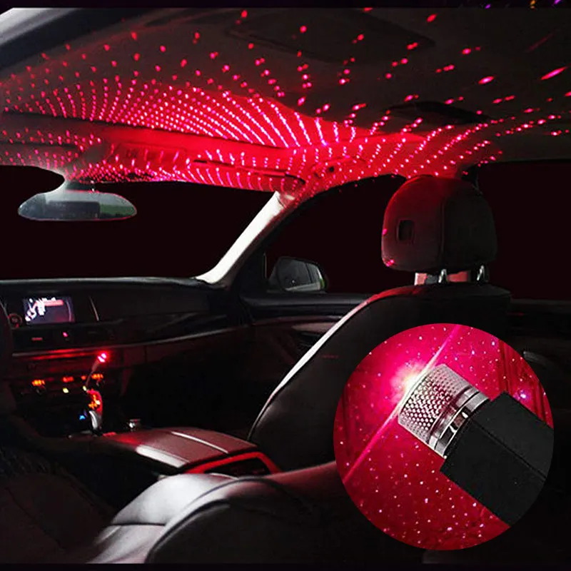 Lampu Dekorasi Atap Mobil LED 360 Derajat, Lampu Proyektor Bintang Romantis, Lampu Malam Atmosfer USB
