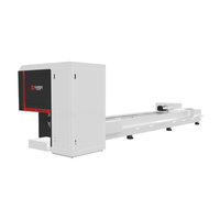 Mesin pemotong Laser tabung 1,5 kW CNC, dengan Chuck ganda untuk pipa logam panjang