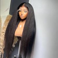 Wig Rambut Asli Brasil 360 Lace Front Virgin Hair Kinky Straight HD Lace 13x4 13x6 Pre Pluck Lace Frontal Glueless Wigs
