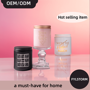 Bougie en verre à la cire de soja, faite à la main, végane, écologique, avec lumière LED intégrée, longue durée, pour la Saint-Valentin et Diwali - Product Image 4