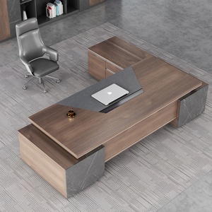 Escritorio de Oficina Moderno de Lujo, Tablero MDF de Alta Gama, Escritorio Ejecutivo, Muebles para el Hogar en Forma de L, Diseño de Fábrica - Product Image 1