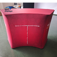 Table pliante à installation facile pour comptoir de réception incurvé portable à couverture personnalisée complète pour l'affichage des salons professionnels