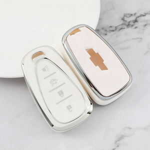 时尚汽车钥匙壳TPU银色边缘汽车钥匙壳雪佛兰霍尔登马里布克鲁兹特克斯卡马罗 - Product Image 3