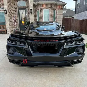 Pour Chevrolet Corvette C8 Stingray Z51 Z06 2020-2023, coque de protection de feux arrière de voiture, abat-jour fumé noir, protection de lampe 2021 2022 - Product Image 4