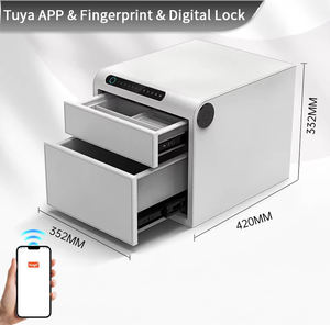 Coffre-fort intelligent CEQSAFE à écran tactile avec empreinte digitale, boîte de sécurité électronique à double couche avec mot de passe numérique - Product Image 2