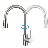 SS 304 robinet de cuisine à long cou robinet en Silicone unique ressort pulvérisateur Flexible Rotation latérale évier mitigeurs pour évier de cuisine