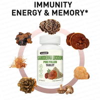 Extrait de Ganoderma Lucidum en marque propre, comprimés naturels de Ganoderma Lucidum avec pollen de pin