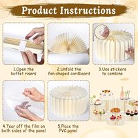 Lot de 8 supports de présentation pliables blancs en forme de cylindre, en papier et PET, pour usage intérieur, pour la restauration, les mariages et les fêtes
