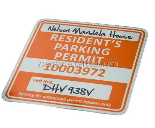 Custom car windshield parking permit decals stickers