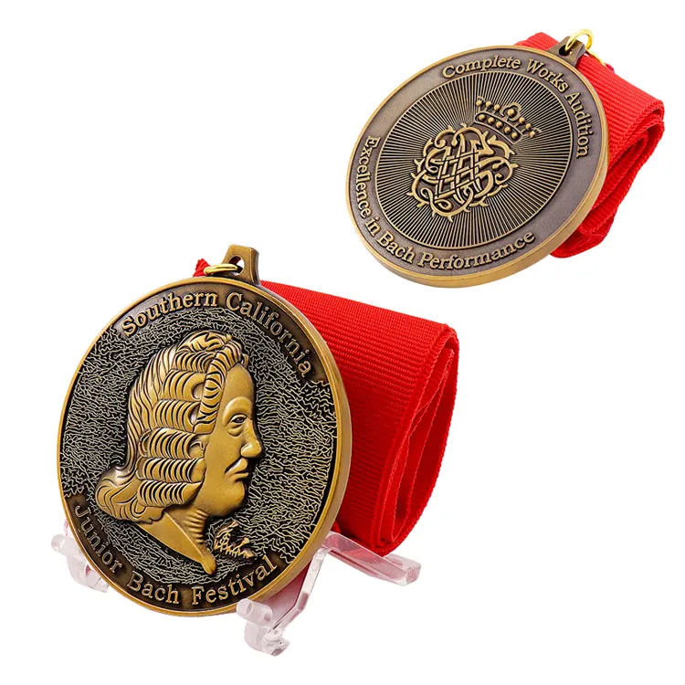Médaillon de sport commémoratif et personnalisé, en laiton Antique, médaillon de Marathon, avec ruban, nouvelle collection