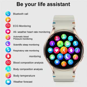 Montre connectée ECG à vente chaude, surveillance de la santé, suivi de la forme physique, étanche IP68, Reloj Inteligente pour unisexe, personnes âgées - Product Image 4