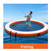 Bouée flottante gonflable robuste pour rivière, lac, piscine, plateforme de bronzage, île flottante, série HM personnalisée