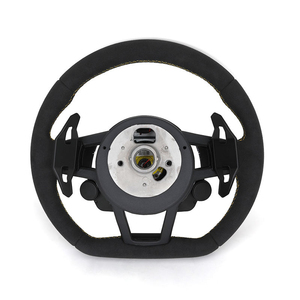 Volante Deportivo R8 <span class=keywords><strong>S</strong></span> <span class=keywords><strong>Line</strong></span> con Botón de Encendido, Completamente en Alcántara, con Luces LED para Audi A3 A4 A5 A6 A7 A8 C7 C8 B8 B9 S3 S4 S5 S6 RS3 RS5 RS6 C8 - Product Image 2
