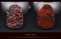 Pendentif de haute qualité en pierre de sang de poulet, marque Dragon, pendentif en jade rouge jaspe pour hommes et femmes avec certificat