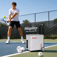 Nisplay N0 Machine à balles de tennis professionnelle moderne en aluminium, lanceur de balles portable, télécommande intelligente pour plus de 60 balles pour le terrain