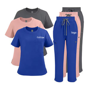 Conjunto <span class=keywords><strong>de</strong></span> Uniforme Médico <span class=keywords><strong>de</strong></span> 2 Piezas con Pantalones Jogger y Bolsillo Cargo, Estilo Casual para Hospital Veterinario, Uniformes <span class=keywords><strong>de</strong></span> Enfermería para Mujer - Product Image 1