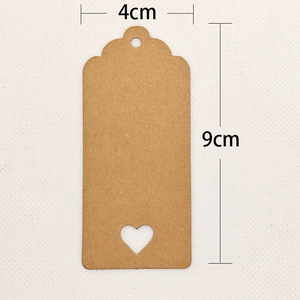ป้ายกระดาษคราฟท์ Senyi ขนาด 4x9 ซม. ลายหัวใจโปร่ง สำหรับป้ายเสื้อผ้า - Product Image 1