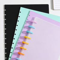 Lot de 50 disques d'expansion en plastique A5 couleurs pastel pour couverture de carnet/agenda rechargeable à anneaux