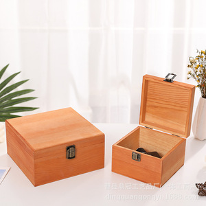 Wooden <b>Gift</b> Box With Glass Lid Rectangular Flip Top Style For Wedding Favors Candy Storage - Product Image 4