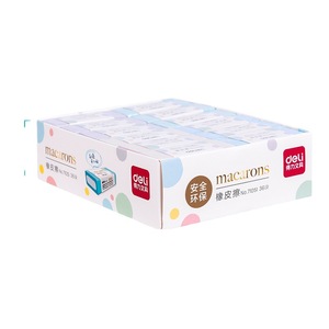 Deli Macarons Eraser 71051 Colorful Office <b>Study</b> Stationery Block PVC <b>Material</b> - Product Image 4