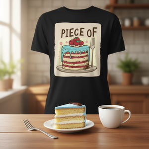 Camiseta Piece Of Cake para adultos y niños, cuello redondo pequeño, manga corta, diseño de dibujos animados ligero - Product Image 3