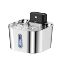 Fontaine à eau sans fil pour chat en acier inoxydable 304 de 2,2 L, 2000 mAh, Type-C, détection automatique, circulation automatique, distributeur compatible lave-vaisselle