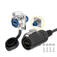 Conector Industrial Tipo-C Macho-Hembra Reforzado LP16 IP67 Anti-UV para Sistemas de Iluminación LED para Exteriores