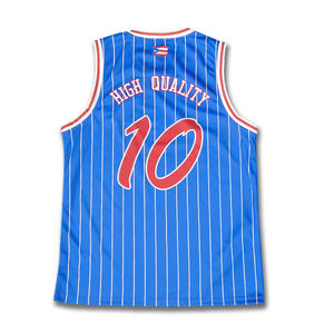 เสื้อบาสเก็ตบอลกีฬาสไตล์สตรีทเสื้อพิมพ์ซับลิเมชันสีฟ้า - Product Image 3