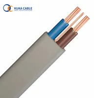Câble électrique plat en PVC et cuivre massif, 20 mètres, 2.5mm, câble Twin et terre