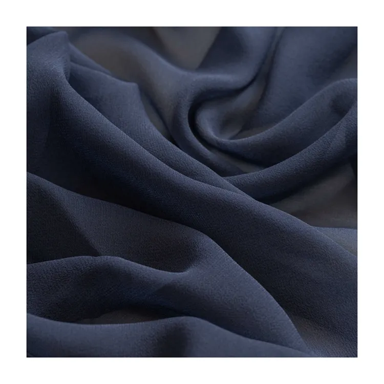 Tecido Georgette 100% seda elástico de material leve e respirável 12mm Cor tecido para vestuário personalizado