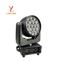 19 pièces 15W 4-en-1 RGBW LED Zoom Moving Head Wash Light DMX activé par le son pour DJ, discothèque, mariage, scène, spectacle en direct