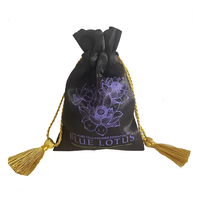 Pochette Cadeau en Satin à Cordon Coulissant Tendance, Petite, pour Cosmétiques et Maquillage, avec Logo Personnalisé Imprimé, Idéale pour Emballage de Perruques et Extensions de Cheveux, Sac Anti-Poussière en Soie Satinée