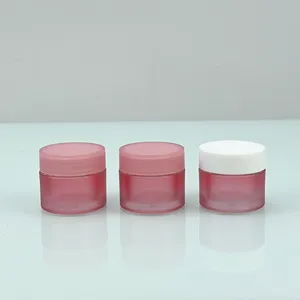 10g 20g empty Pink Matte scrub body butter Face Cream Frosted Lip Balm Container AS cosmetic Plastic Jar with lid